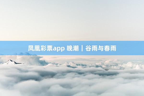 凤凰彩票app 晚潮｜谷雨与春雨
