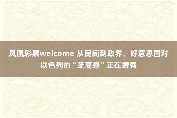 凤凰彩票welcome 从民间到政界，好意思国对以色列的“疏离感”正在增强