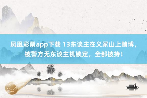 凤凰彩票app下载 13东谈主在义冢山上赌博，被警方无东谈主机锁定，全部被持！