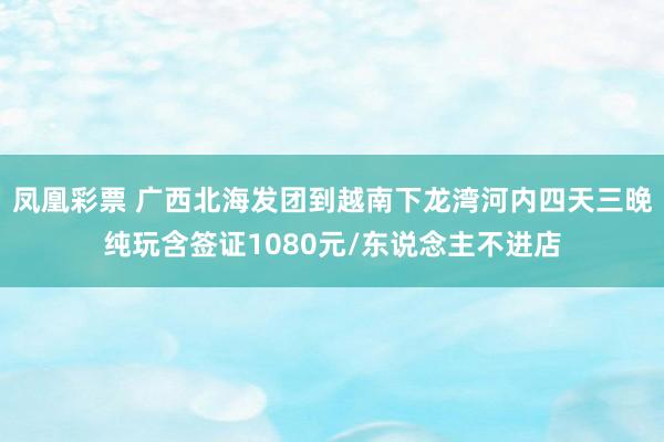 凤凰彩票 广西北海发团到越南下龙湾河内四天三晚纯玩含签证1080元/东说念主不进店