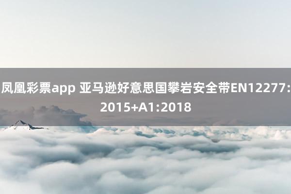 凤凰彩票app 亚马逊好意思国攀岩安全带EN12277:2015+A1:2018