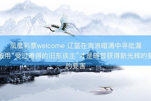 凤凰彩票welcome 辽篮在海浪暗涌中寻纰漏，敢用“受过难得的旧东谈主”才是畴昔获得新光辉的要害